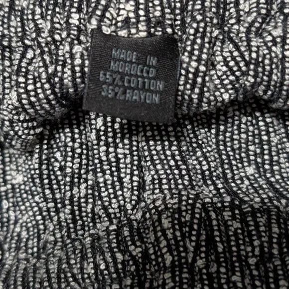 Wide-Leg Cropped Gray Textured Pants Elastic Waistband Pockets XL - Picture 6 of 14